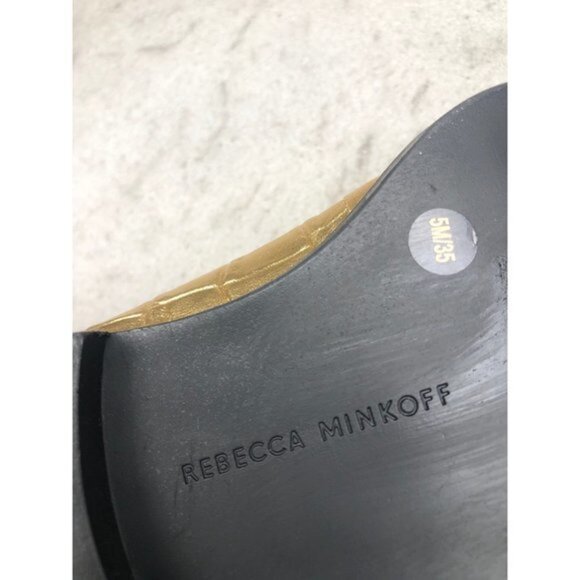 Rebecca Minkoff Pacey Penny GOLD LEATHER women's Loafer Size 5 NEW - Picture 7 of 9